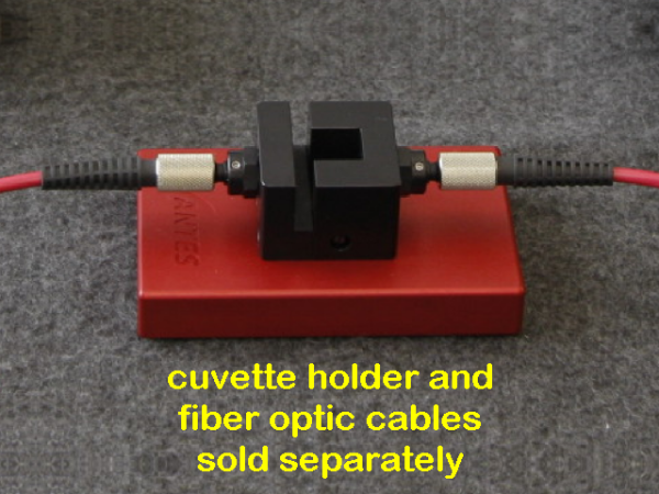 Avantes Cuvette Holder (shown with fiber optic cables)