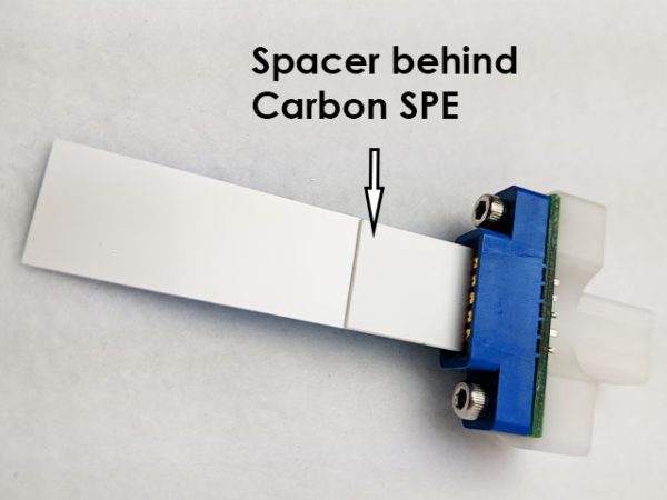 Image of spacer placed behind carbon SPE in grip mount