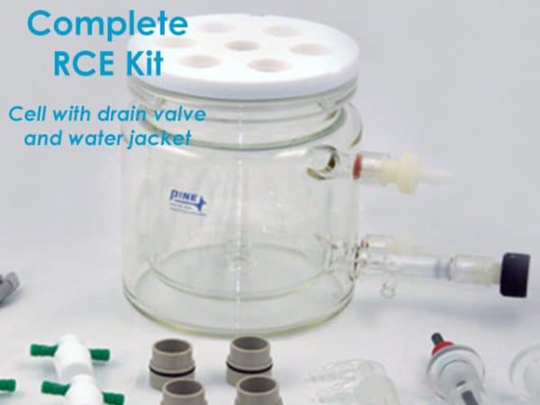 Corrosion Cell Kit Bundle, Complete OpenTop Cell Kit with Jacket and Drain Valve, 15 mm RCE